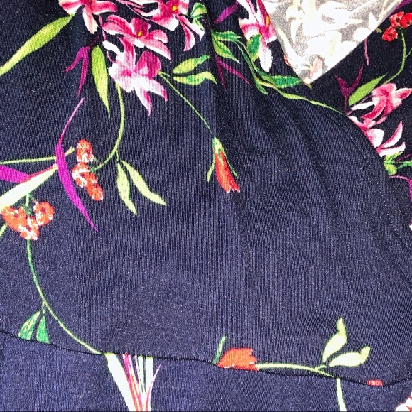 Navy Floral Print Dress - Picture 3 of 4